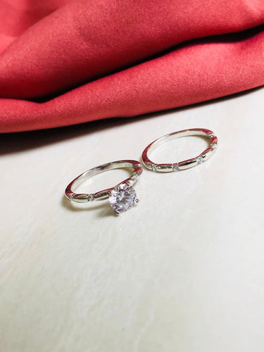 925 Silver Gleam Stacks Ring
